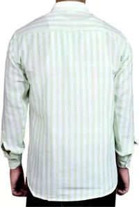 FULL-L38-SHIRT-GREEN Khadi Cotton Full Sleeve Shirt - India, M / 38, 0.25 kgs