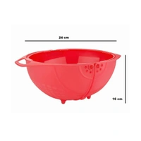 2145 Plastic Revolving Multi Functional Rice, Vegetable Fruit Wash Basket Bowl (Multi Colour) - 2.436 kgs, India