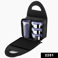 2201 Compact Stainless Steel Airtight Lunch Box Set - 4 pcs (3 Leakproof Containers and 1 Bottle) - 1.326 kgs, India