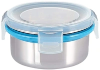 2201 Compact Stainless Steel Airtight Lunch Box Set - 4 pcs (3 Leakproof Containers and 1 Bottle) - 1.326 kgs, India