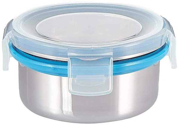 2201 Compact Stainless Steel Airtight Lunch Box Set - 4 pcs (3 Leakproof Containers and 1 Bottle) - 1.326 kgs, India