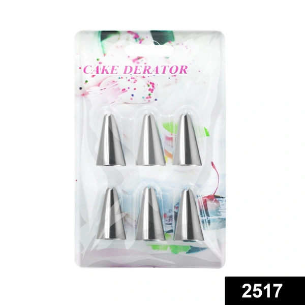 2517 Cake Decorating Stainless Steel Nozzle (6pcs) - 0.064 kgs, China