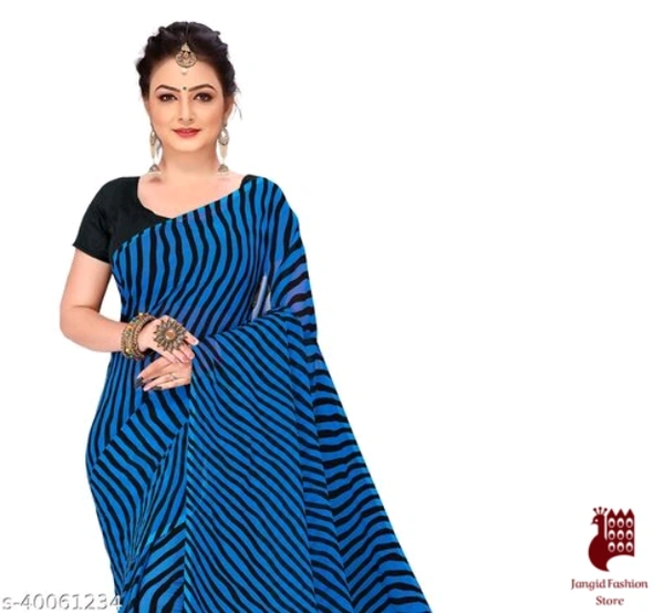 Banita Ensemble Sarees - 1, Free Size, Georgette, Blue, Printed, India