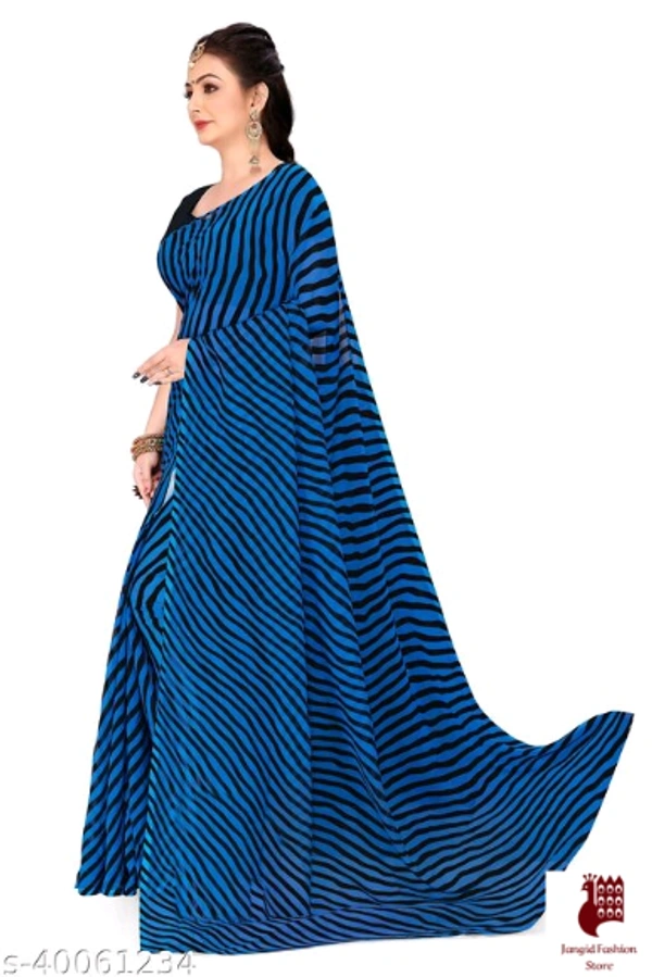 Banita Ensemble Sarees - 1, Free Size, Georgette, Blue, Printed, India