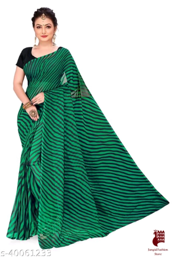 Kashvi Voguish Sarees - 1, Free Size, Georgette, Green, Printed, India