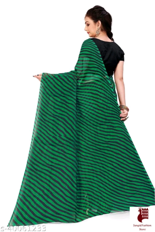 Kashvi Voguish Sarees - 1, Free Size, Georgette, Green, Printed, India