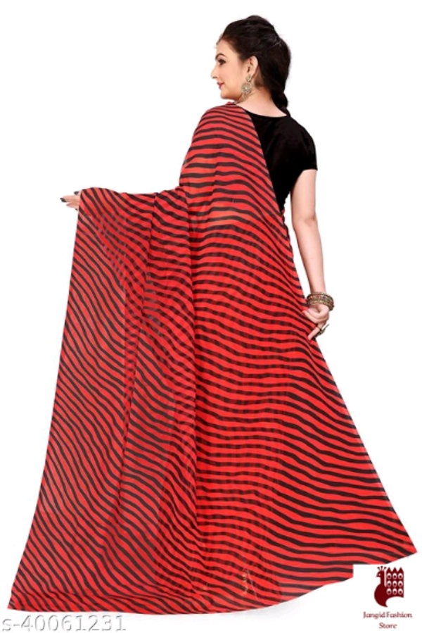 Jivika Petite Sarees - 1, Free Size, Georgette, Red, Printed, India