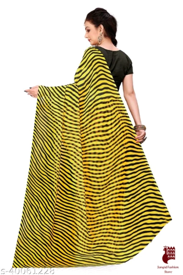 Adrika Alluring Sarees - 1, Free Size, Georgette, Yellow, Printed, India