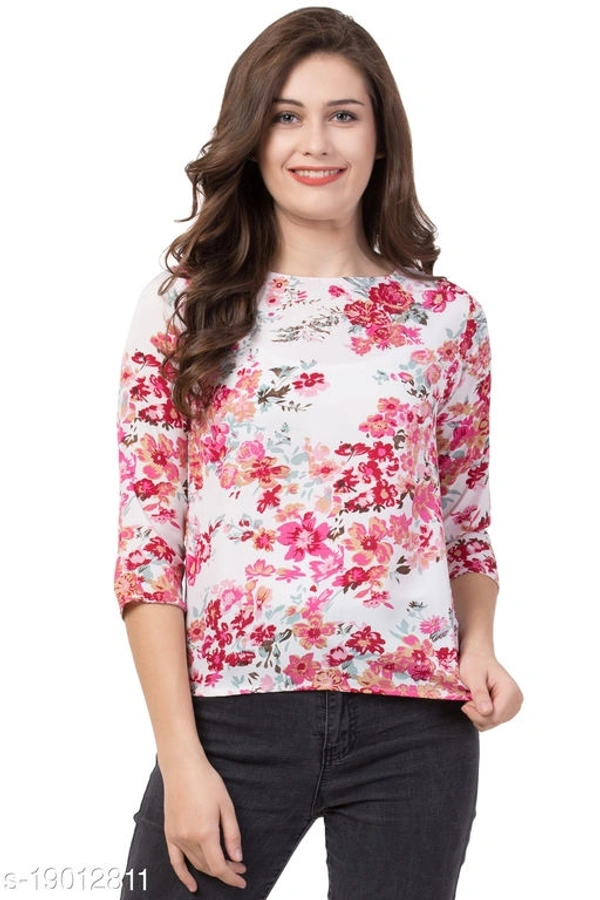 Simple Printed Casual Creep Top - S
