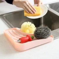 Kitchen Sink Corner Sponge Soap Scrub Brush Holder Rack - 19 cm x 27 cm, Multi Color, Plastic