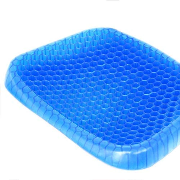 Egg Seater Gel Cushion Rubber Seat Pad with Free Washable Cover - Blue, Rubber