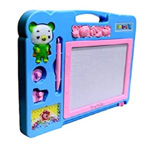 Magic Slate for Kids Pen Doodle erasable Drawing pad - 23 x 17 x 1.9 cm, Multi Color, Plastic