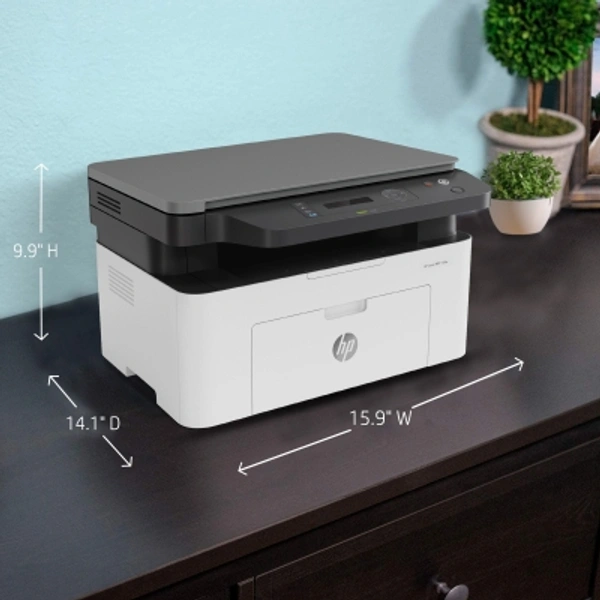 HP Laser MFP 136w Multi-function WiFi Monochrome Laser PrinterInterface Support: USB, WiFi, WiFi DirectLaserOutput: MonochromeWiFi, WiFi Direct | USBCost per Page (Black): 3.13 Rs.Print Speed Mono A4: 20 ppmDuty cycle (monthly, A4): 10000 pages7 day seller replacement policy/brand assistance for device issues*, No questions asked. - Multicoulor, standard