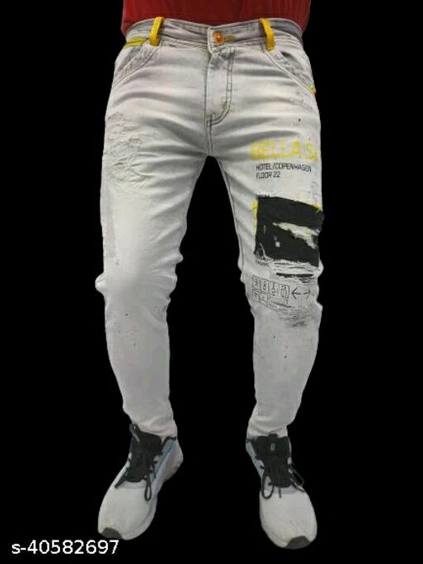 Fashionable Unique Men Jeans - 34