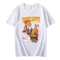 Travis-scott-t-shirt-men-hip-hop-streetwear - M, WHITE