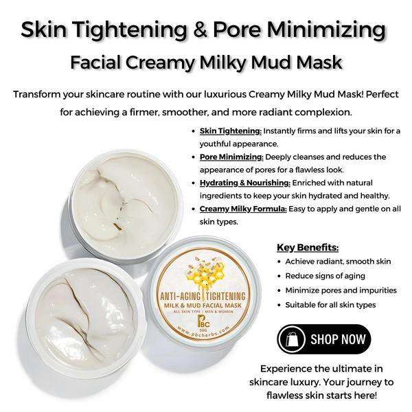 HONEY, OATMEAL, MILK & MUD SKIN TIGHTENING PORE MINIMISING FACIAL PACK - 50g - pre jar