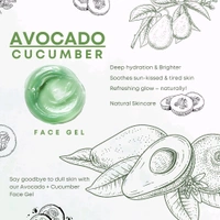 Cucumber & Avocado Face Gel ( Brighter & Glow ) - 50g - Aq Jar ( Basic )