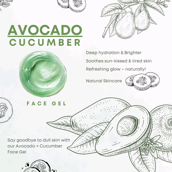Cucumber & Avocado Face Gel ( Brighter & Glow ) - 50g - Aq Jar ( Basic )