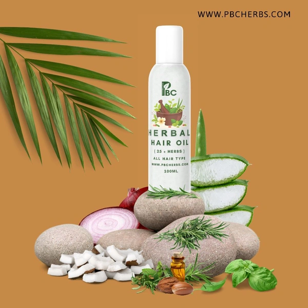 HERBAL HAIR OIL - 100ml - Flip Cap, All Hair Type, Men, Women & Kids