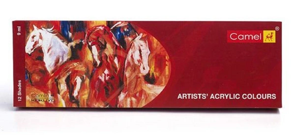 Camlin Camel Camlin Kokuyo Acrylic Color Box - 9ml Tubes, 12 Shades