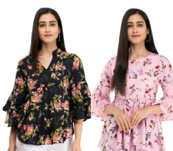 Slayout Stylish Floral Top Combo  - S