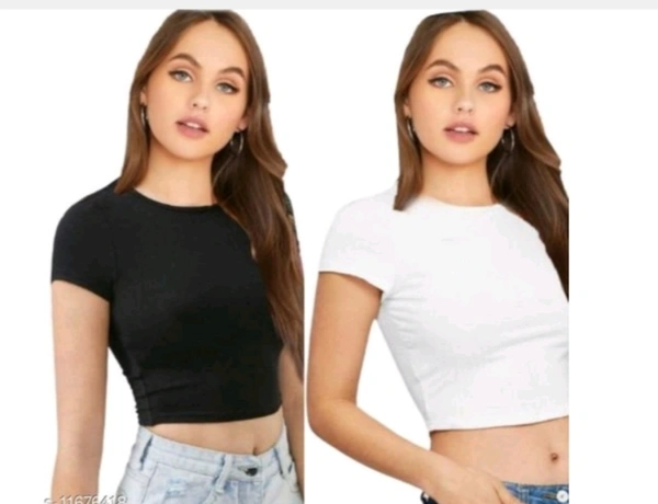 Cotton Crop Top Combo of 2  - S