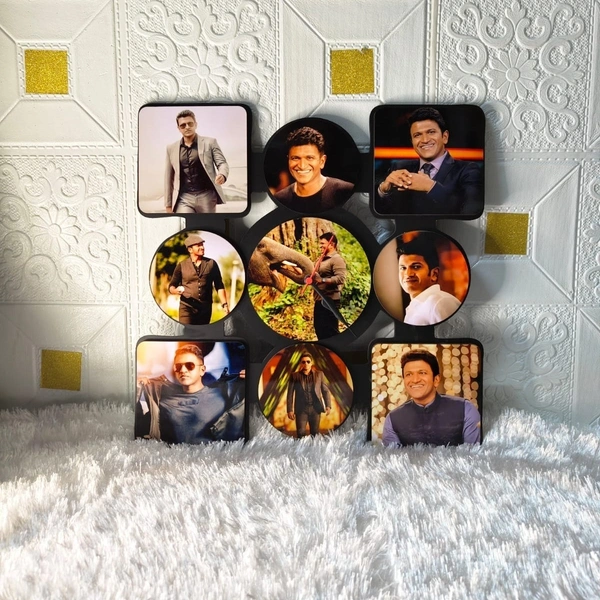 9 Pics with Clock - MDF Wall Collage Frame - SKU500 - Regular Price