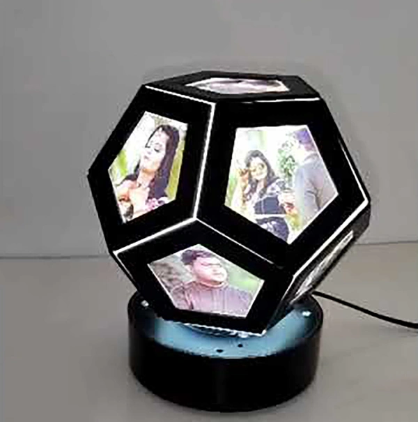 Pentagon Rotating Lamp Black Color - Regular Price