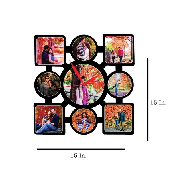 9 Pics with Clock - MDF Wall Collage Frame - SKU405 - Regular Price