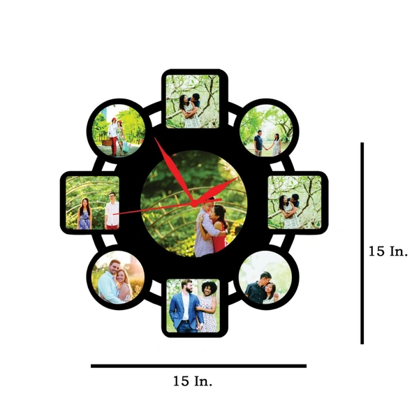 9 Pics With Clock - MDF Wall Collage Frame - SKU407 - Member Price