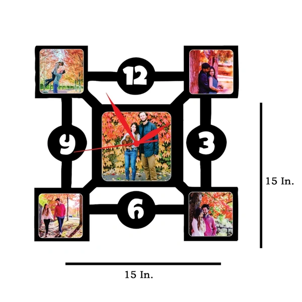 5 Pics With Clock - MDF Wall Collage Frame - SKU409 - Regular Price