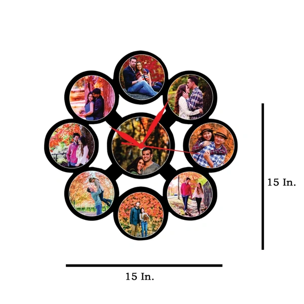 9 Pics With Clock - MDF Wall Collage Frame - SKU411 - Member Price
