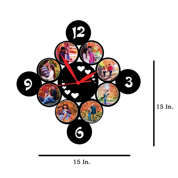 8 Pics With Clock - MDF Wall Collage Frame - SKU414 - Member Price