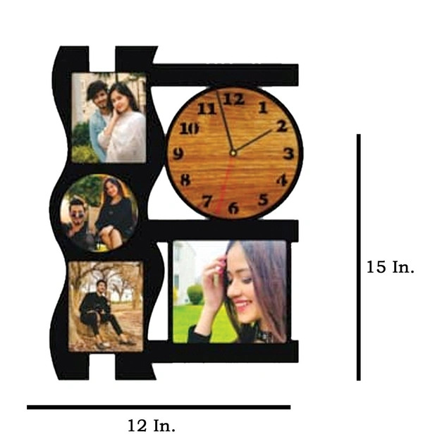 4 Pics With Clock - MDF Wall Collage Frame - SKU421 - Member Price
