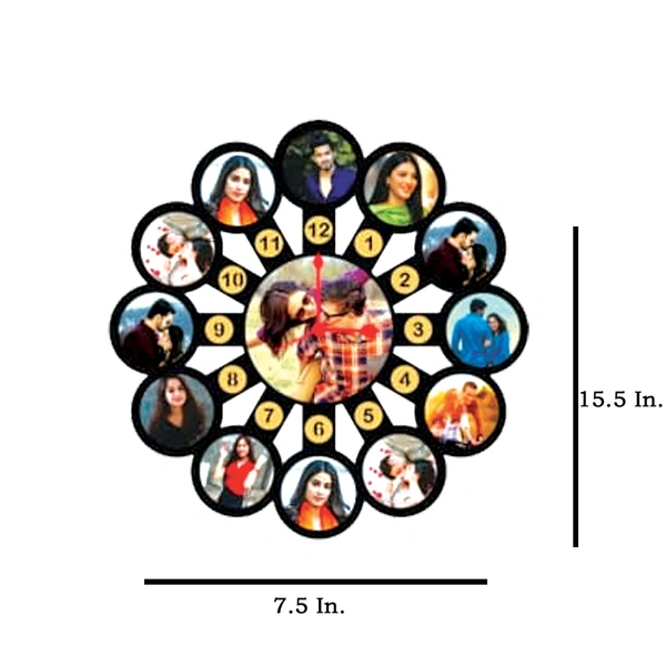 13 Pics With Clock - MDF Wall Collage Frame - SKU426 - Member Price