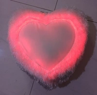 Green LED Fur Pillow - Heart Shape - Regular Price