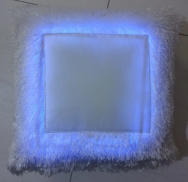 Green LED Fur Pillow - Square Shape - Member Price