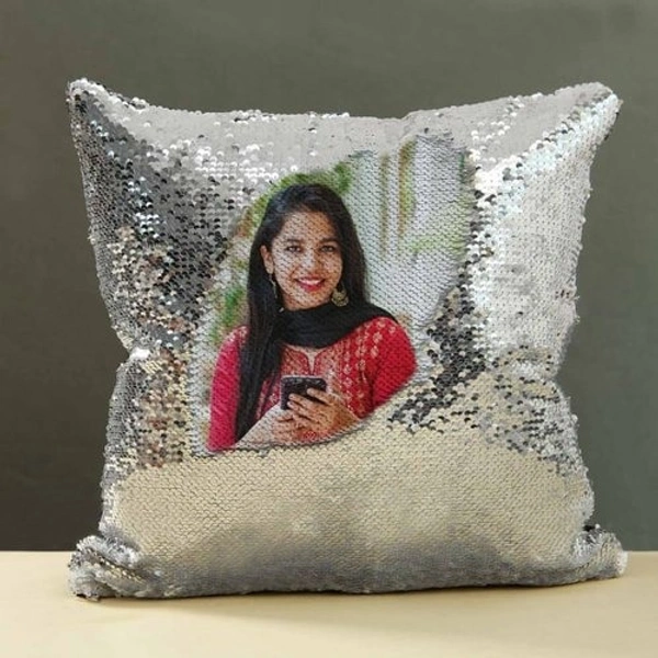Sequin Magic Pillow - Red - Square Shape - Member Price