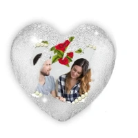 Sequin Magic Pillow - Aqua Blue - Heart Shape - Member Price