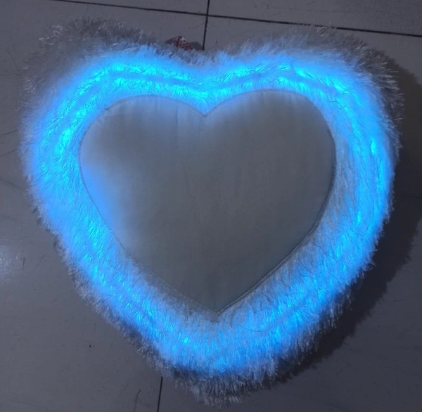 RGB LED Fur Pillow - Heart Shape - Member Price