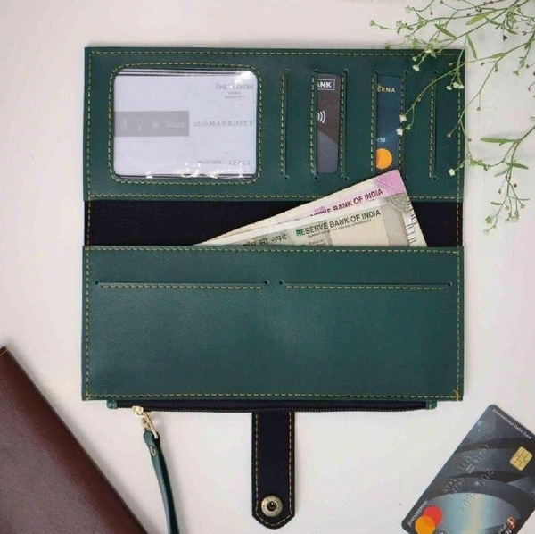 Ladies 2 Fold Button Wallet - Wine Red - Member Price