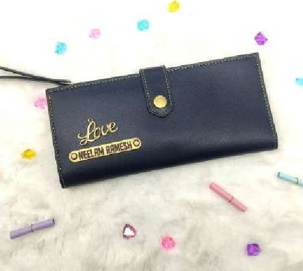 Ladies 2 Fold Button Wallet - Blue - Member Price