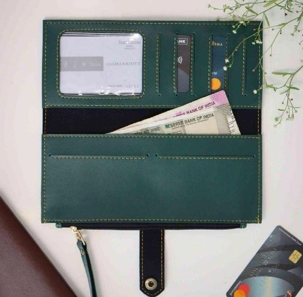 Ladies 2 Fold Button Wallet - Blue - Member Price