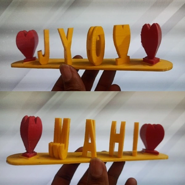 Flip Name with Yellow Letters And Red Hearts - Regular Price