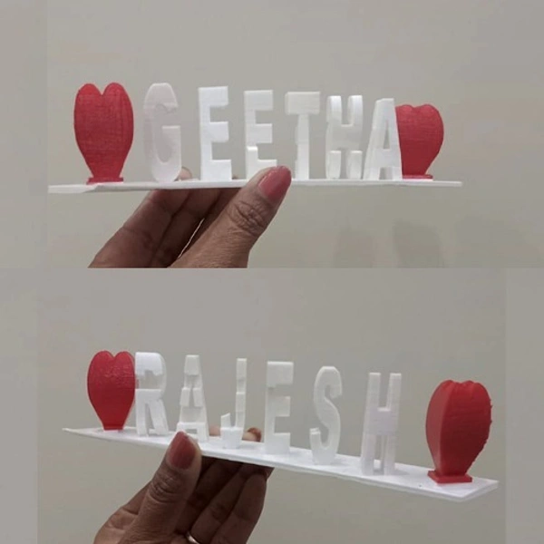 Flip Name with White Letters And Red Hearts - Member Price