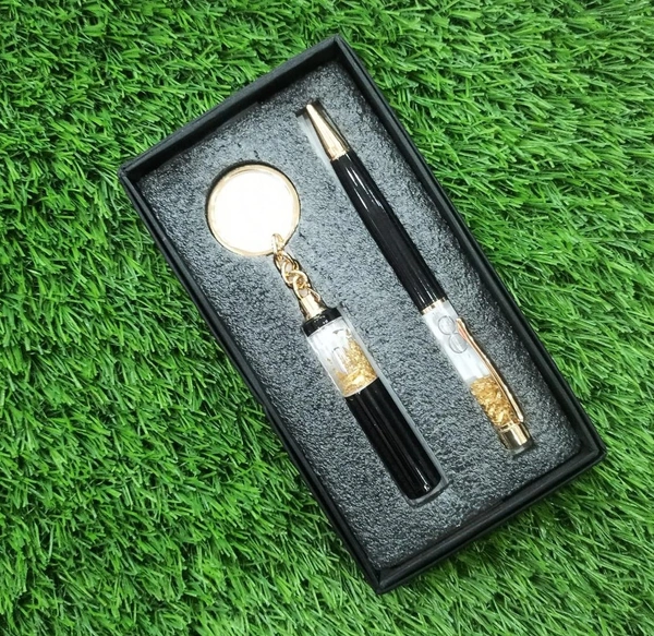Golden Zari Pen & Keychain Combo - Regular Price