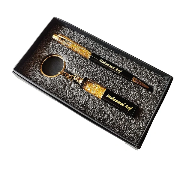 Golden Zari Pen & Keychain Combo - Regular Price