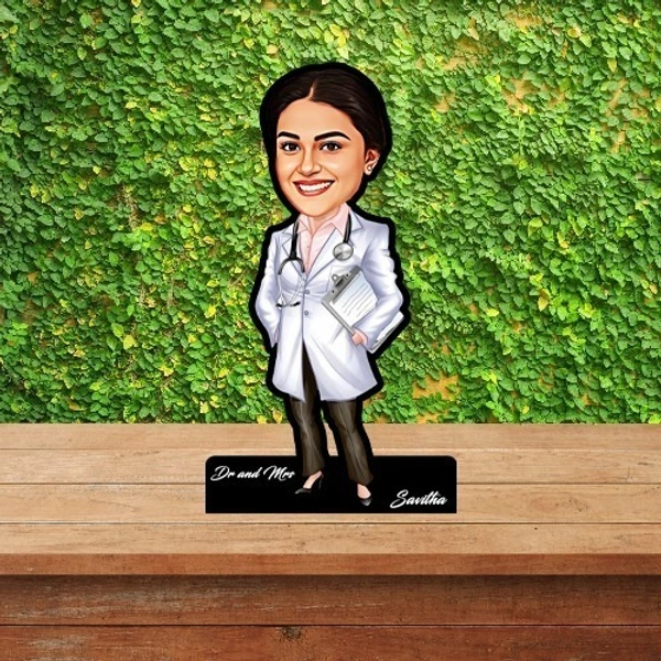 ACC18 - Lady Doctor - Caricature Cartoon Cutout Frame - Member Price