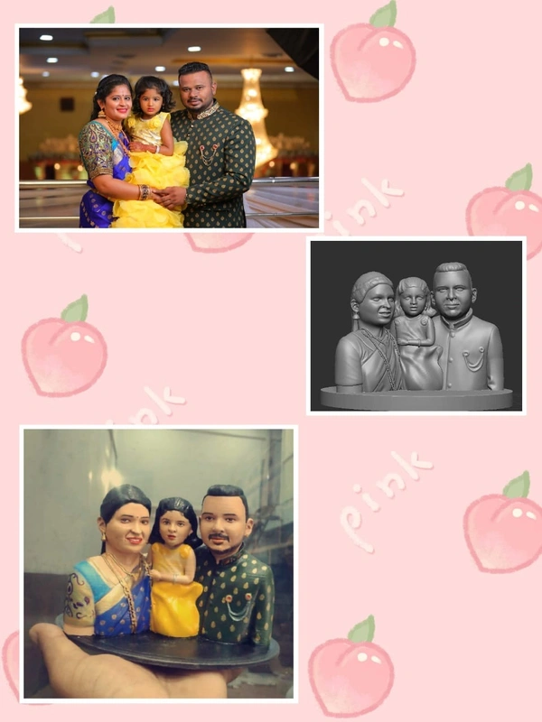 Half Body 8" Inch - Family of 3 Miniature - Member Price