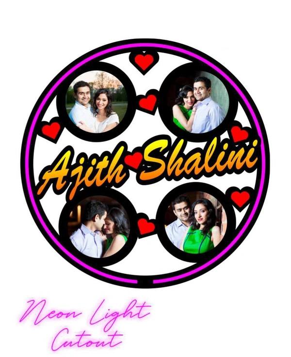 Round Shape with Neon LED MDF Cutout Frame - Member Price